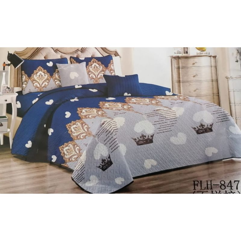 GENERICO - CUBRECAMA 2.5 PL ESTAMPADO CON FUNDAS DE ALMOHADA.