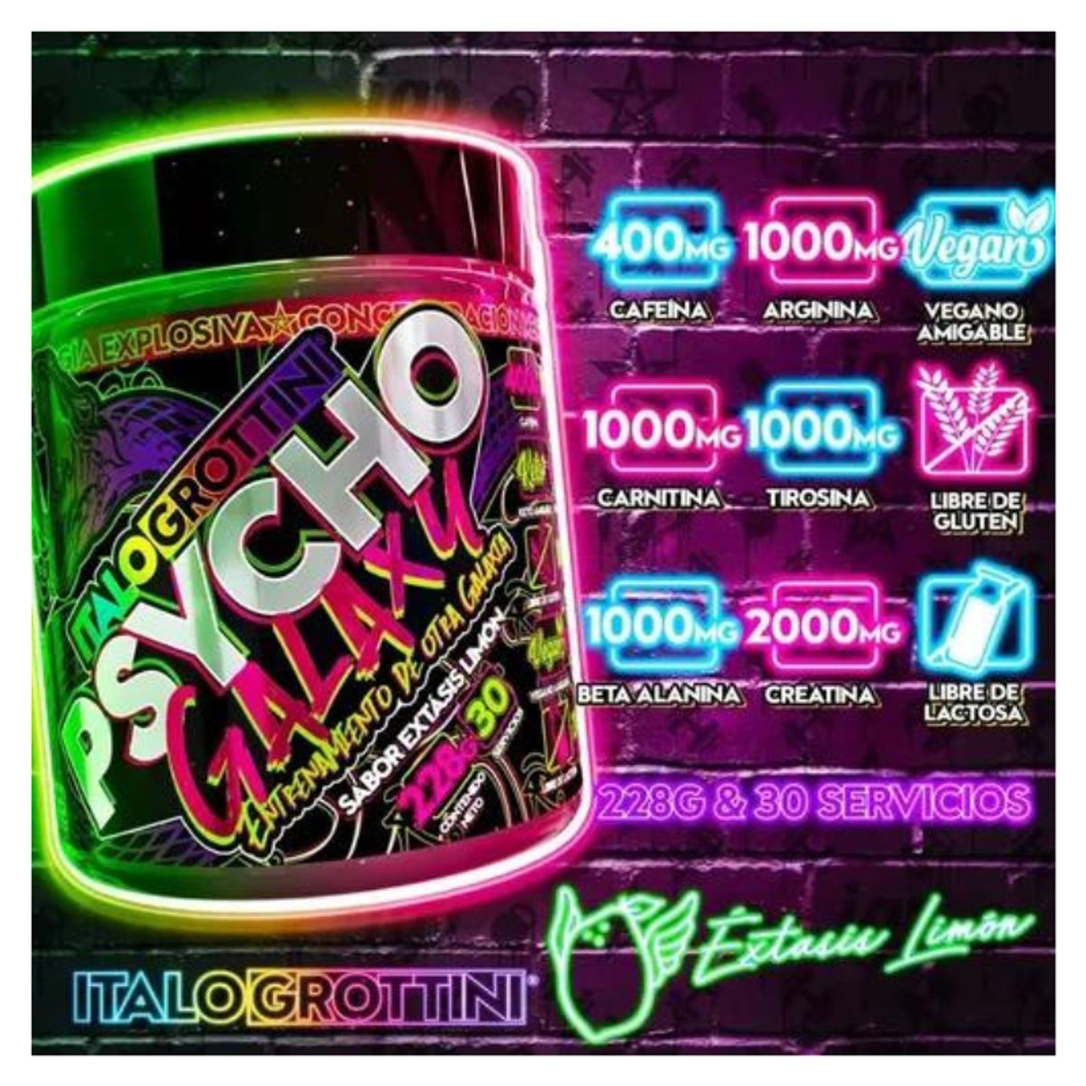 ITALO GROTTINI - Pre Entreno Psycho Galaxy 228GR Limon - Italo Grottini