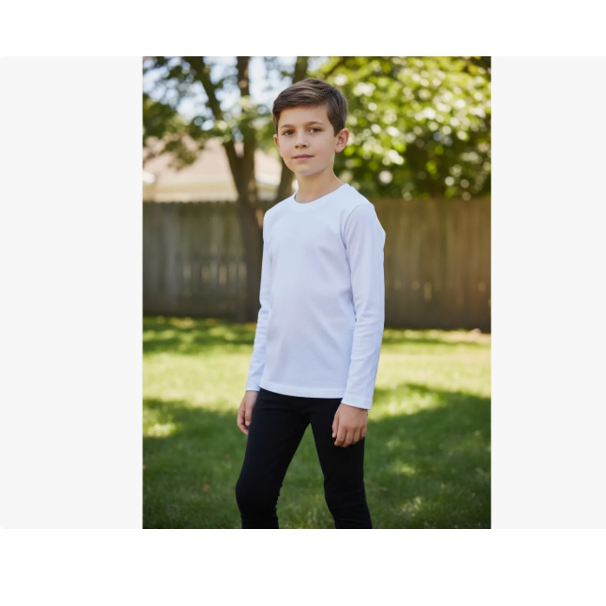 AGW - Pack 3 Camisetas Blancas Niño 100% Algodón Manga Larga