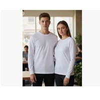 Pack 3 Camisetas Manga Larga Algodon Blancas Unisex