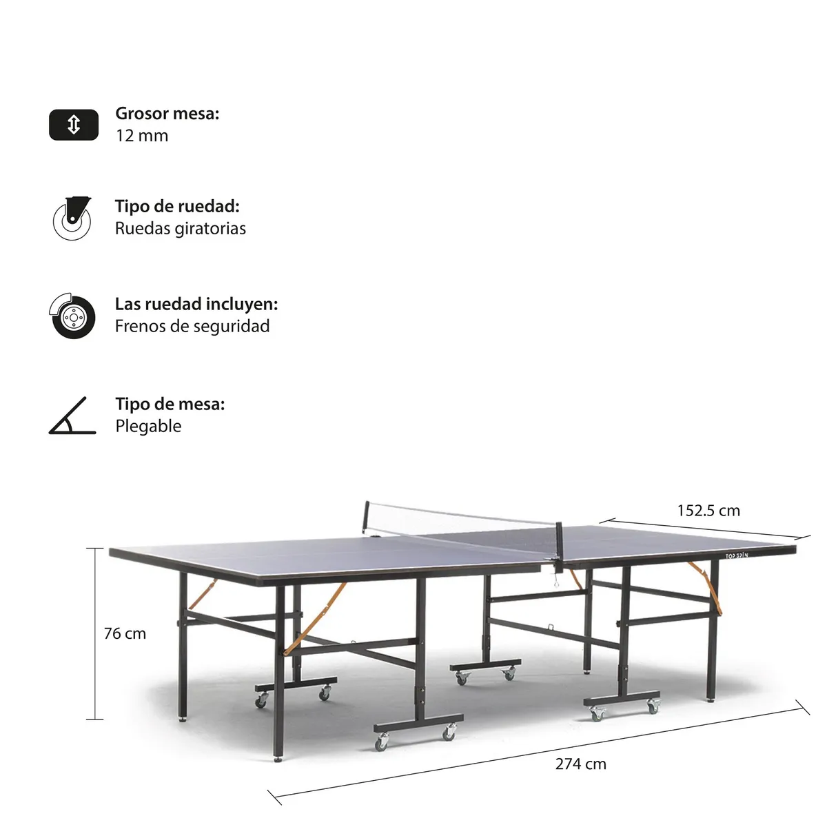 TOP SPIN - MESA PING PONG FRONTÓN M2