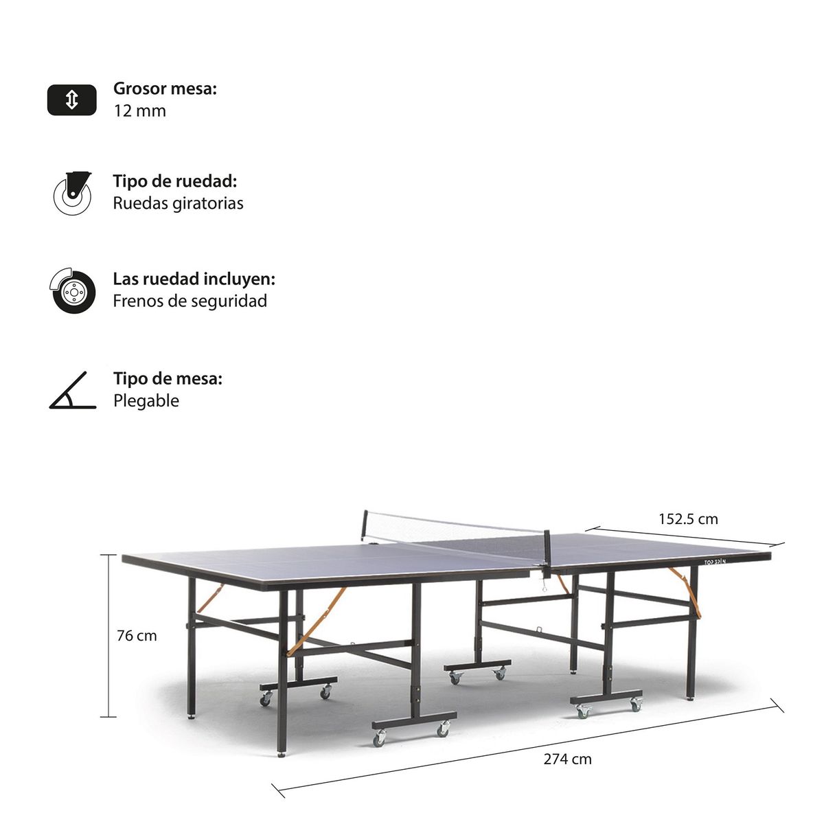 TOP SPIN - MESA DE PING PONG FRONTON M4 PRO