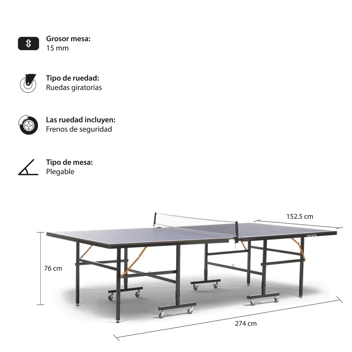 TOP SPIN - MESA DE PING PONG FRONTON M9 ELITE