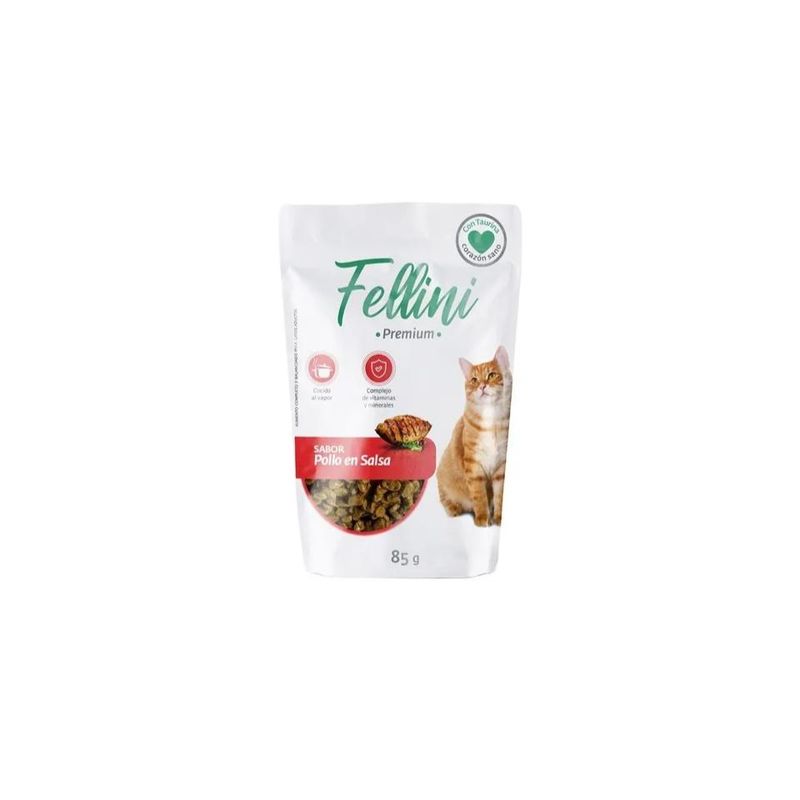 GENERICO - ALIMENTO HUMEDO PARA GATOS POLLO EN SALSA 85GR FELLINI