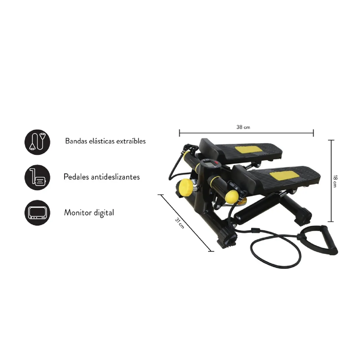 ULTIMATE FITNESS - MINI ESCALADORA  ELÍPTICA CON BANDAS