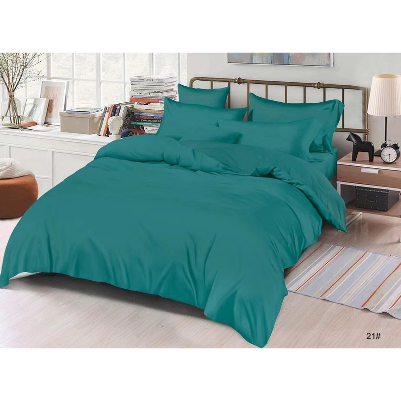 GENERICO - JUEGO DE SABANAS TURQUESA MICROFIBRA 2 PL CON FUNDAS DE ALMOHADA