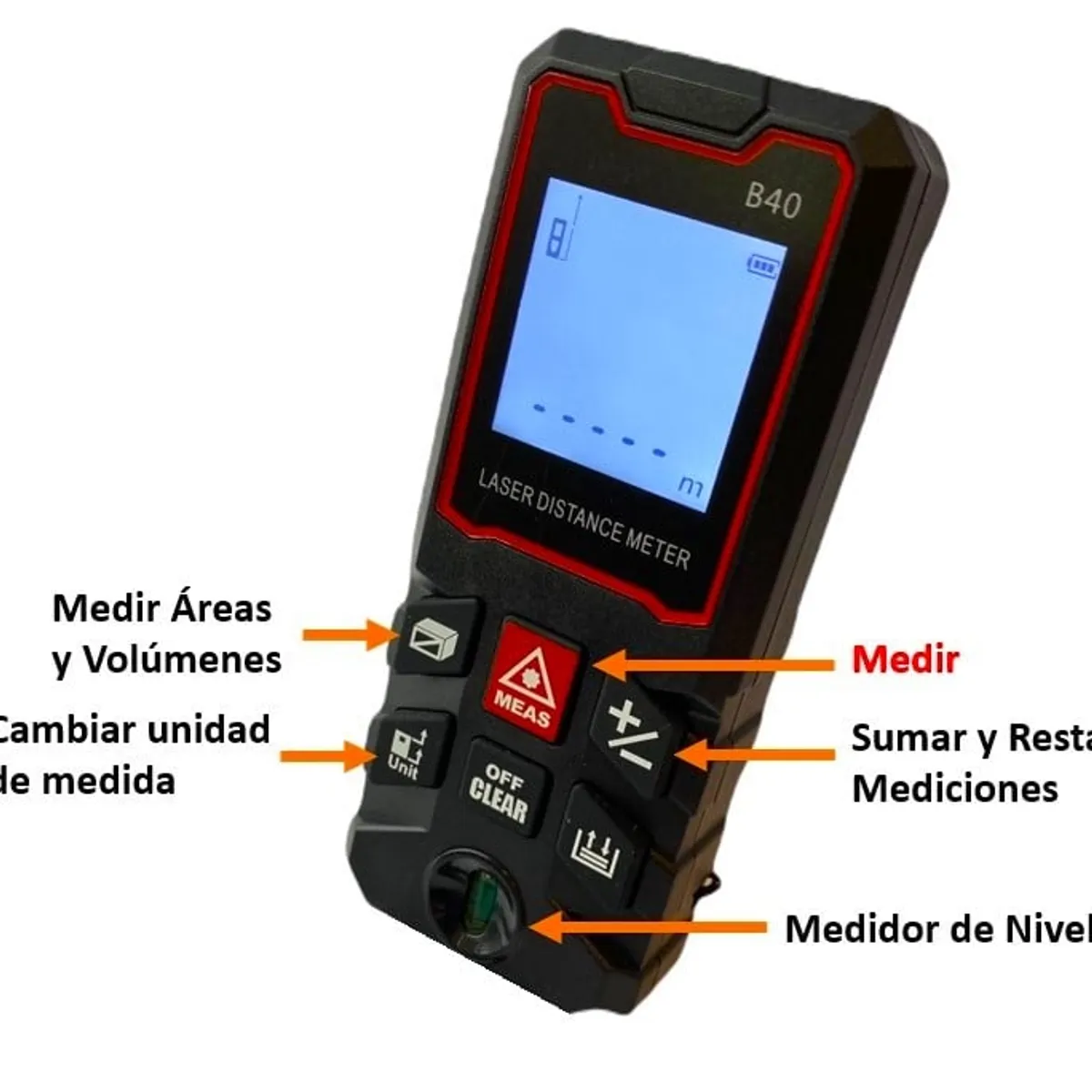 LERNEN - Medidor De Distancia Laser Digital 100m Con Accesorios