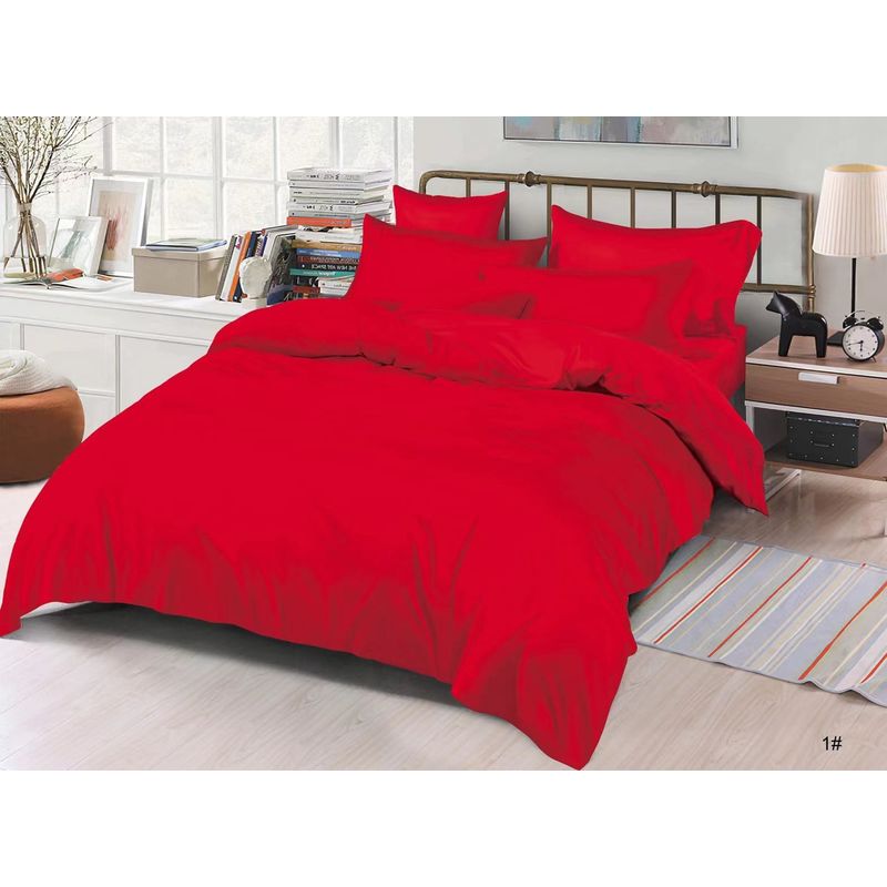 GENERICO - JUEGO DE SABANAS ROJO MICROFIBRA 2.5 PL CON FUNDAS DE ALMOHADA