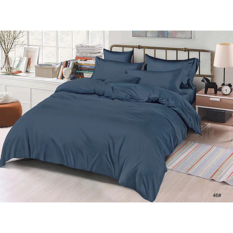 GENERICO - JUEGO DE SABANAS AZUL MICROFIBRA 2.5 PL CON FUNDAS DE ALMOHADA