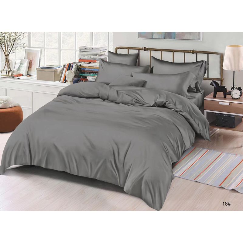 GENERICO - JUEGO DE SABANAS GRIS MICROFIBRA 2.5 PL CON FUNDAS DE ALMOHADA