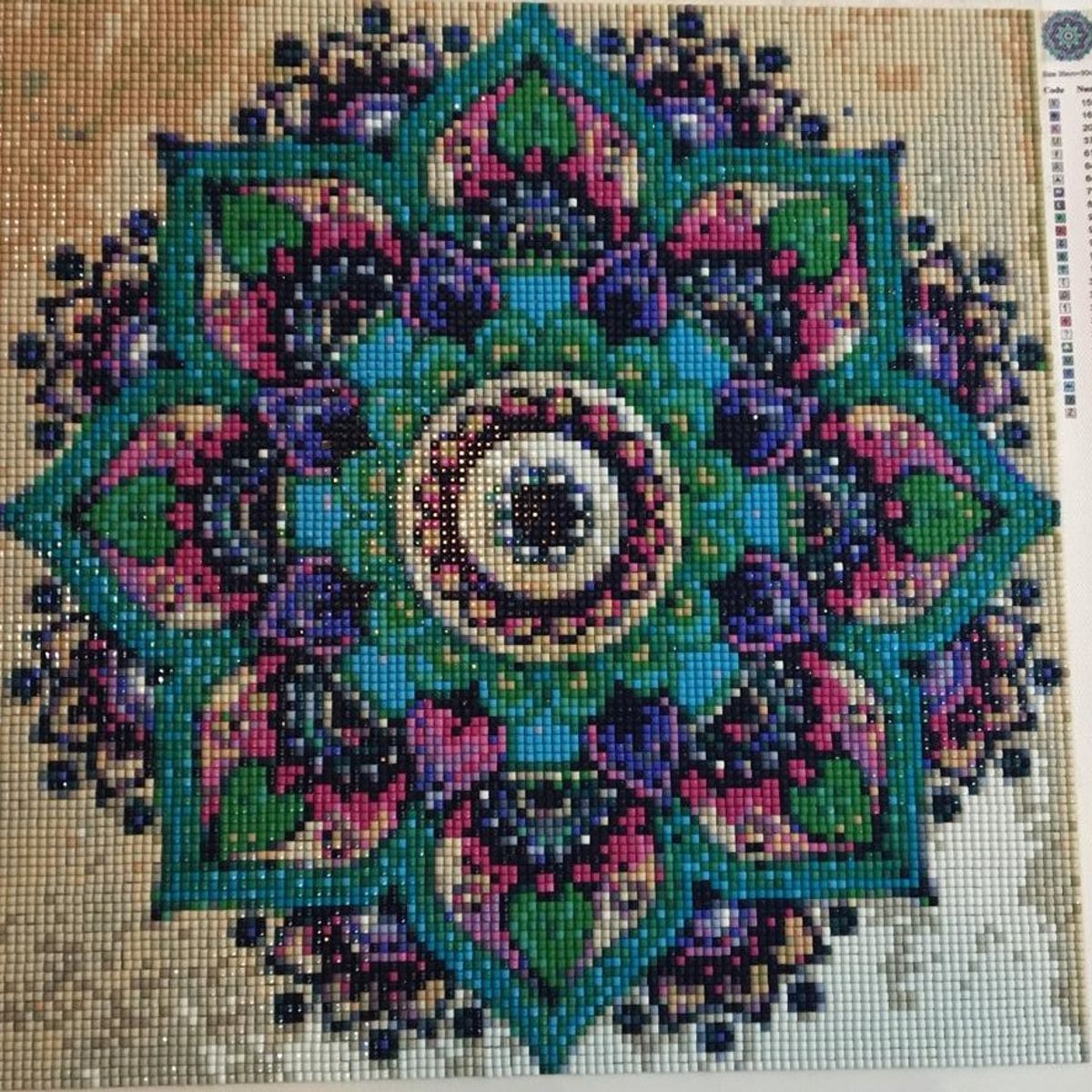 MI ARTE OCIO CONSENTIDO - Pintura diamante Mandala Lila 30x30 cm Diamond painting