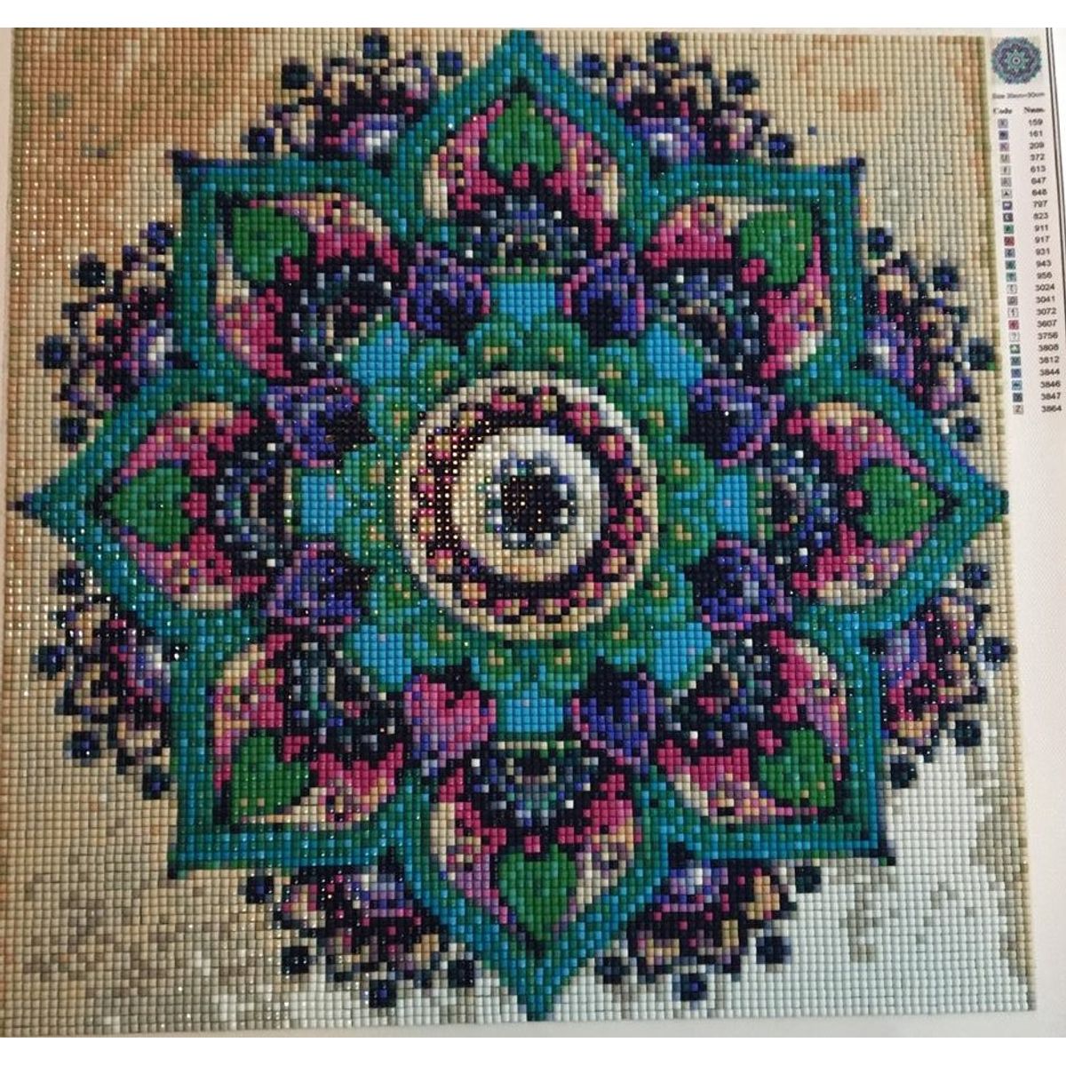 MI ARTE OCIO CONSENTIDO - Pintura diamante Mandala Lila 30x30 cm Diamond painting