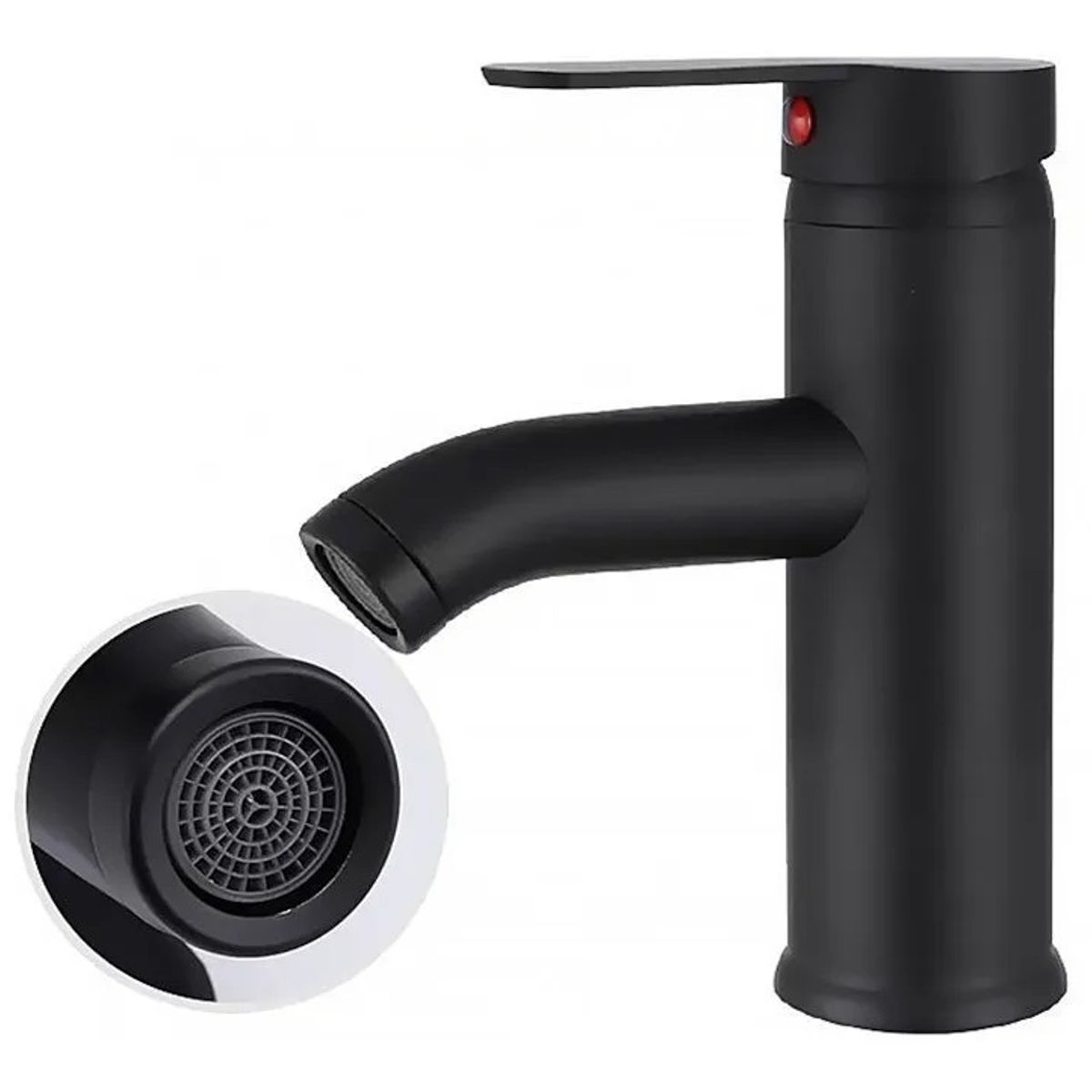 GENERICO - Llave Monomando Lavamanos Negro Mate Flexibles  Envio