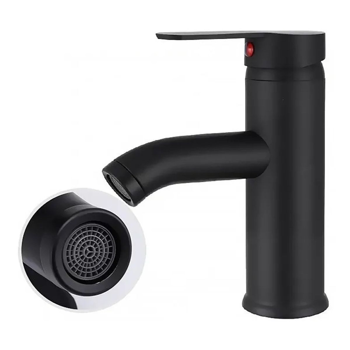 GENERICO - Llave Monomando Lavamanos Negro Mate Flexibles  Envio