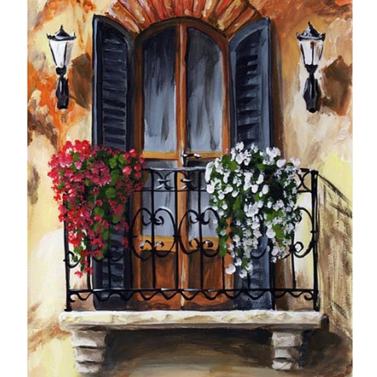 MI ARTE OCIO CONSENTIDO - Pintura por diamante Balcón 20x25 cm Diamnd painting