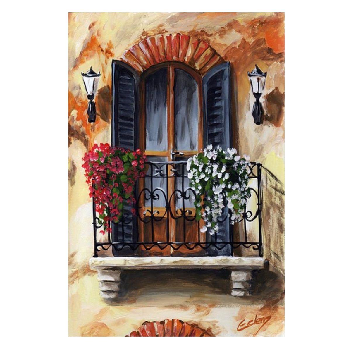 MI ARTE OCIO CONSENTIDO - Pintura por diamante Balcón 20x25 cm Diamnd painting