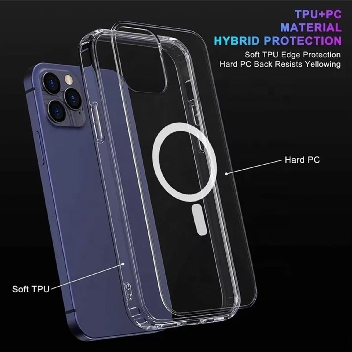 GENERICO - Carcasa iPhone 12 Pro Max Magsafe Transparente Premium