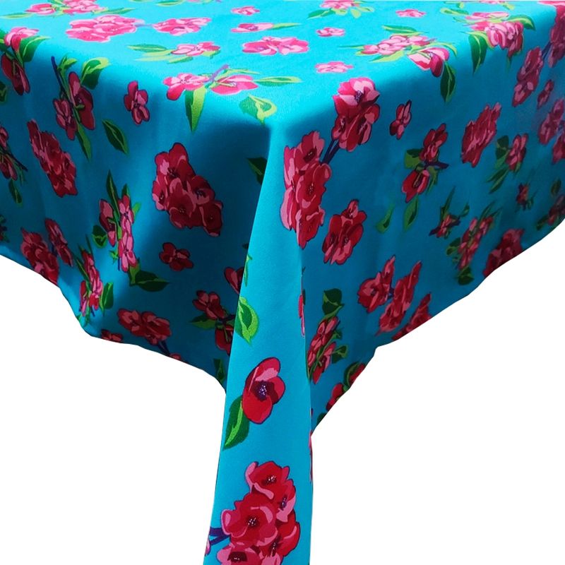 GENERICO - Mantel primaveral rectangular calipso con verbenas rosadas 200x150cm
