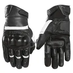 FYZPRO - GUANTE MOTO DE CUERO NEGRO BLANCO GZB2