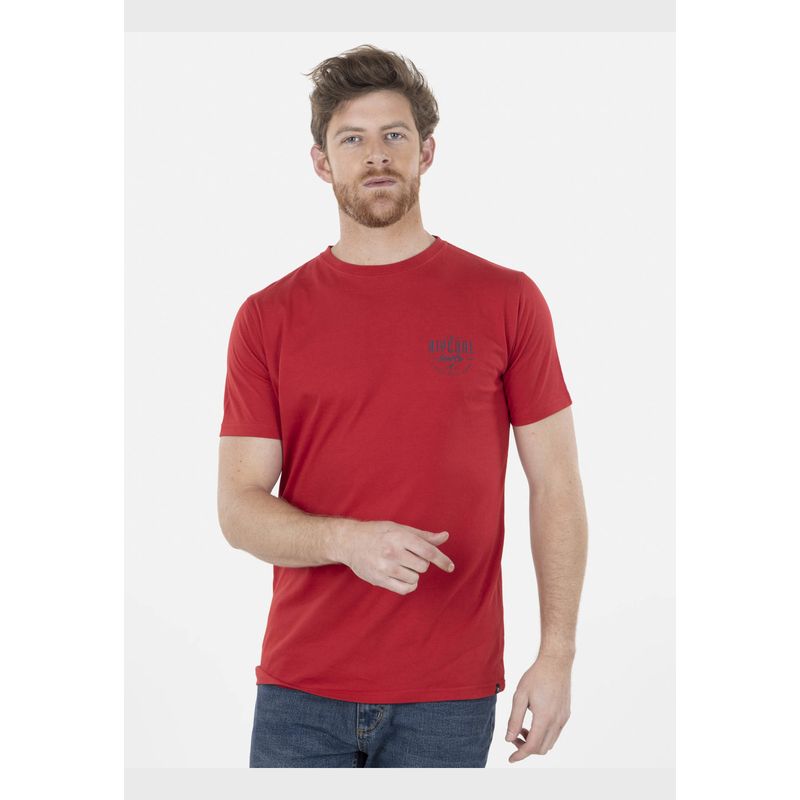 RIP CURL - Polera SURF CO SS TEE Hombre Rojo Rip Curl