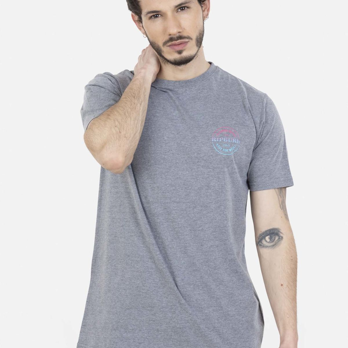 RIP CURL - Polera SALTWATER SS TEE Hombre Gris Rip Curl RIP CURL