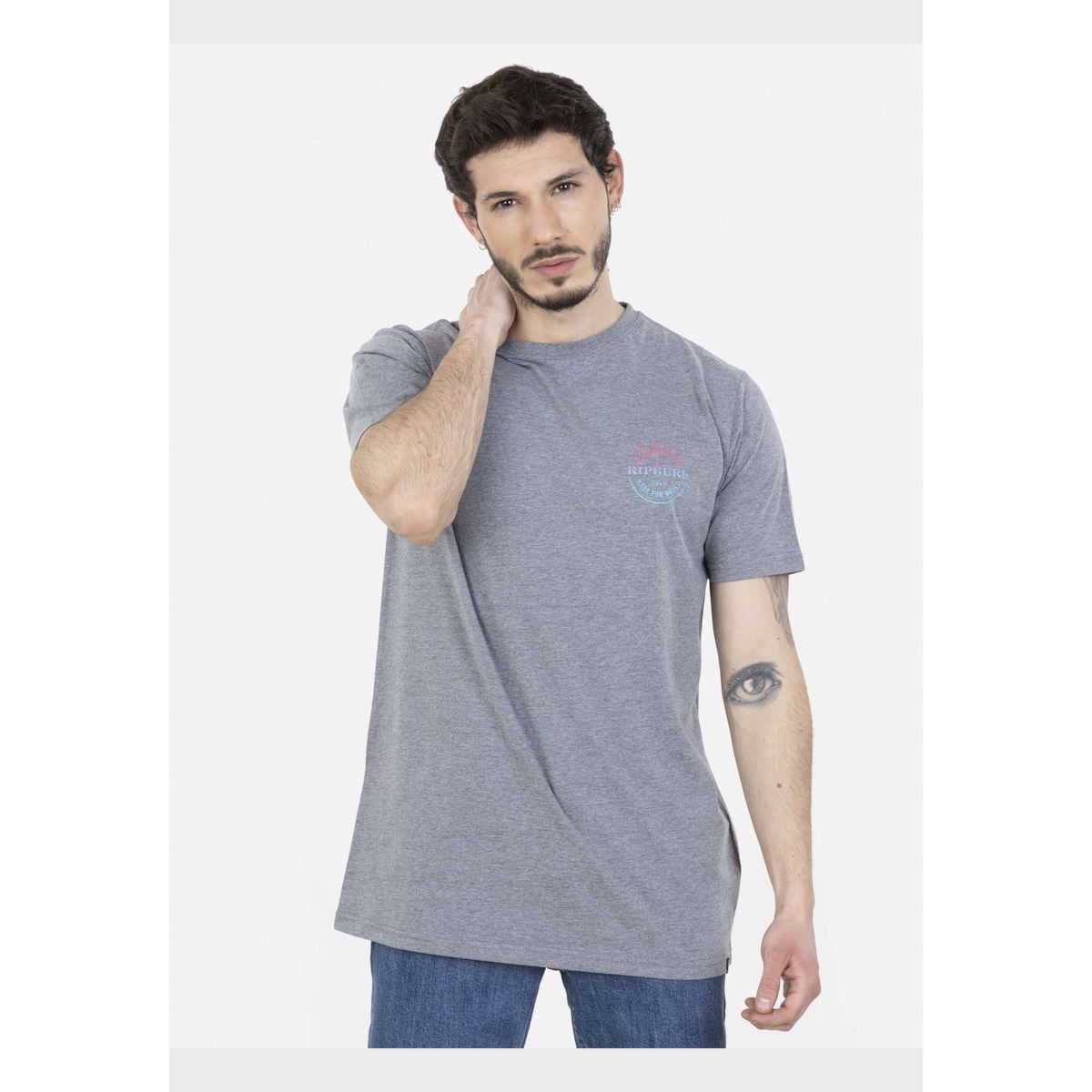 RIP CURL - Polera SALTWATER SS TEE Hombre Gris Rip Curl RIP CURL