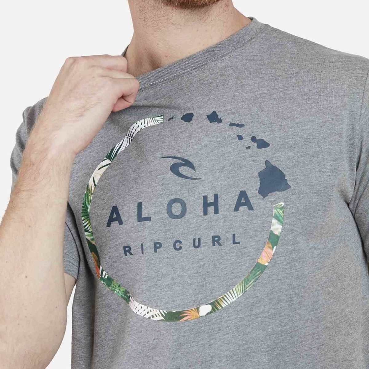 RIP CURL - Polera aloha SS TEE Hombre Gris Rip Curl RIP CURL