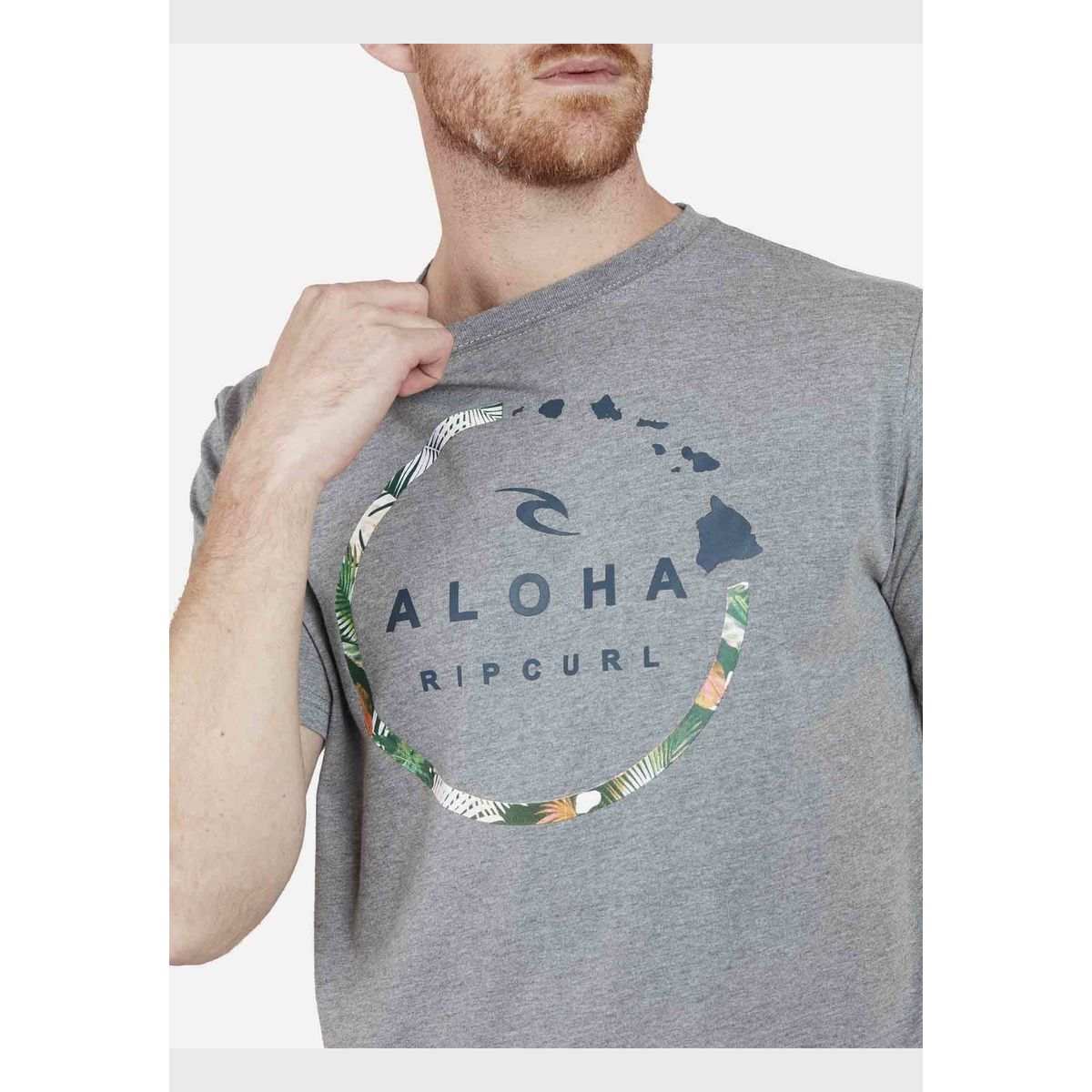 RIP CURL - Polera aloha SS TEE Hombre Gris Rip Curl RIP CURL