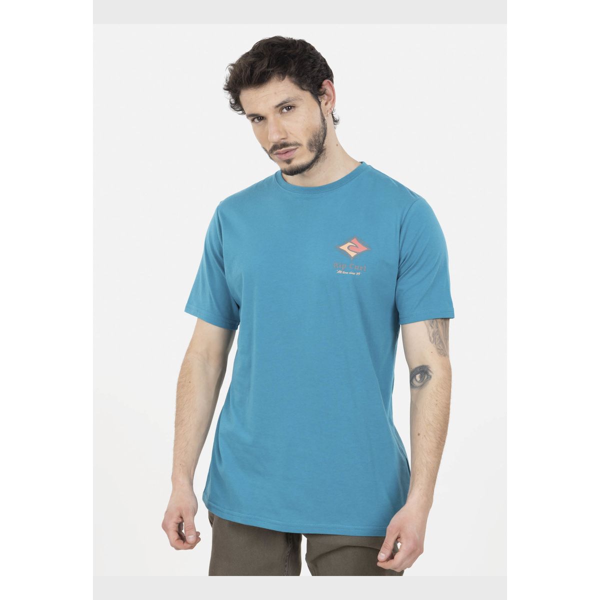 RIP CURL - Polera MICRO WAVES SS TEE Hombre Celeste Rip Curl RIP CURL