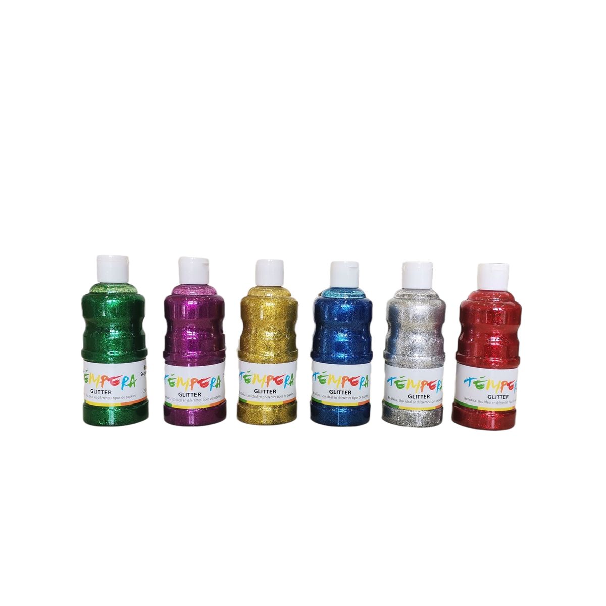 SEIGARD - 6 Témperas Glitter 250 ml TEMP-6250G Multicolor