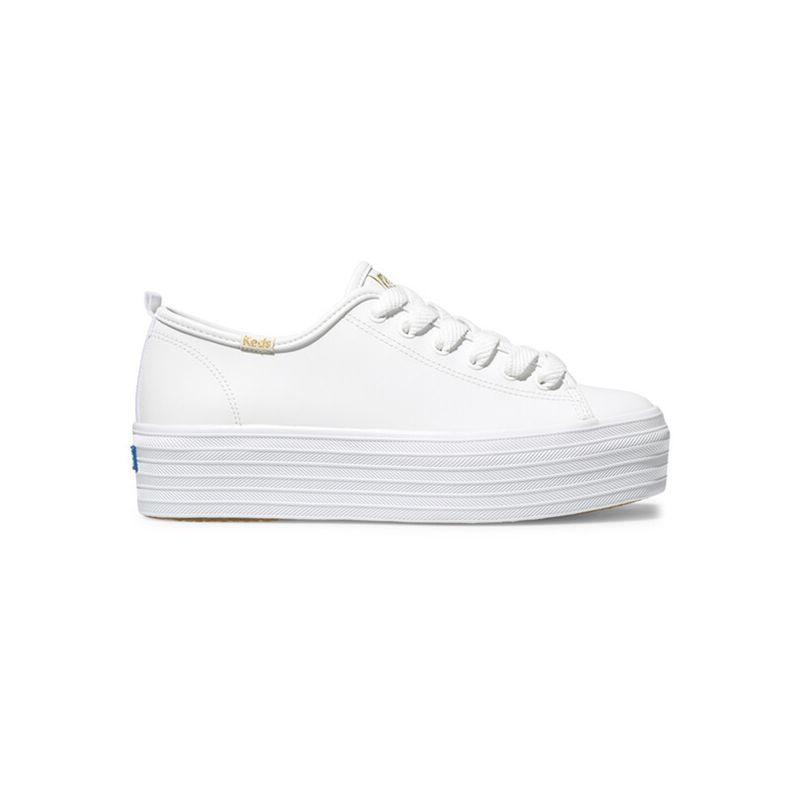 KEDS - Zapatilla Cuero Blanca Mujer Triple Up KEDS