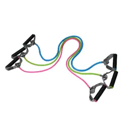 ULTIMATE FITNESS - SET DE 3 BANDAS ELÁSTICAS DE RESISTENCIA TUBULARES PRO CON AGARRES