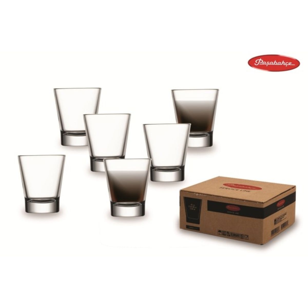 PASABAHCE - Set 6 Vaso Vidrio Conico 85Cc PASABAHCE