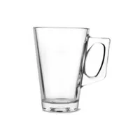 Set De 12 Vasos Vidrio Con Asa Café Templado Vela 250Cc