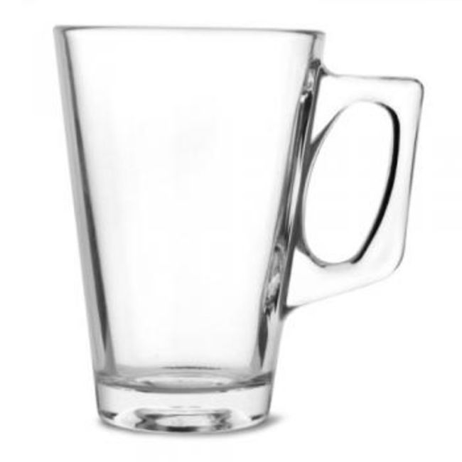 PASABAHCE - Set De 12 Vasos Vidrio Con Asa Café Templado Vela 250Cc PASABAHCE