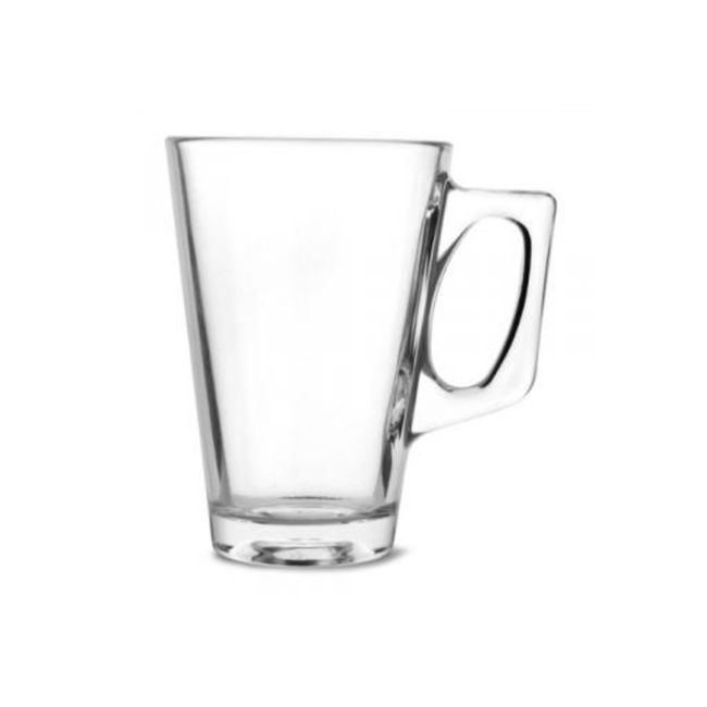 PASABAHCE - Set De 12 Vasos Vidrio Con Asa Café Templado Vela 250Cc PASABAHCE