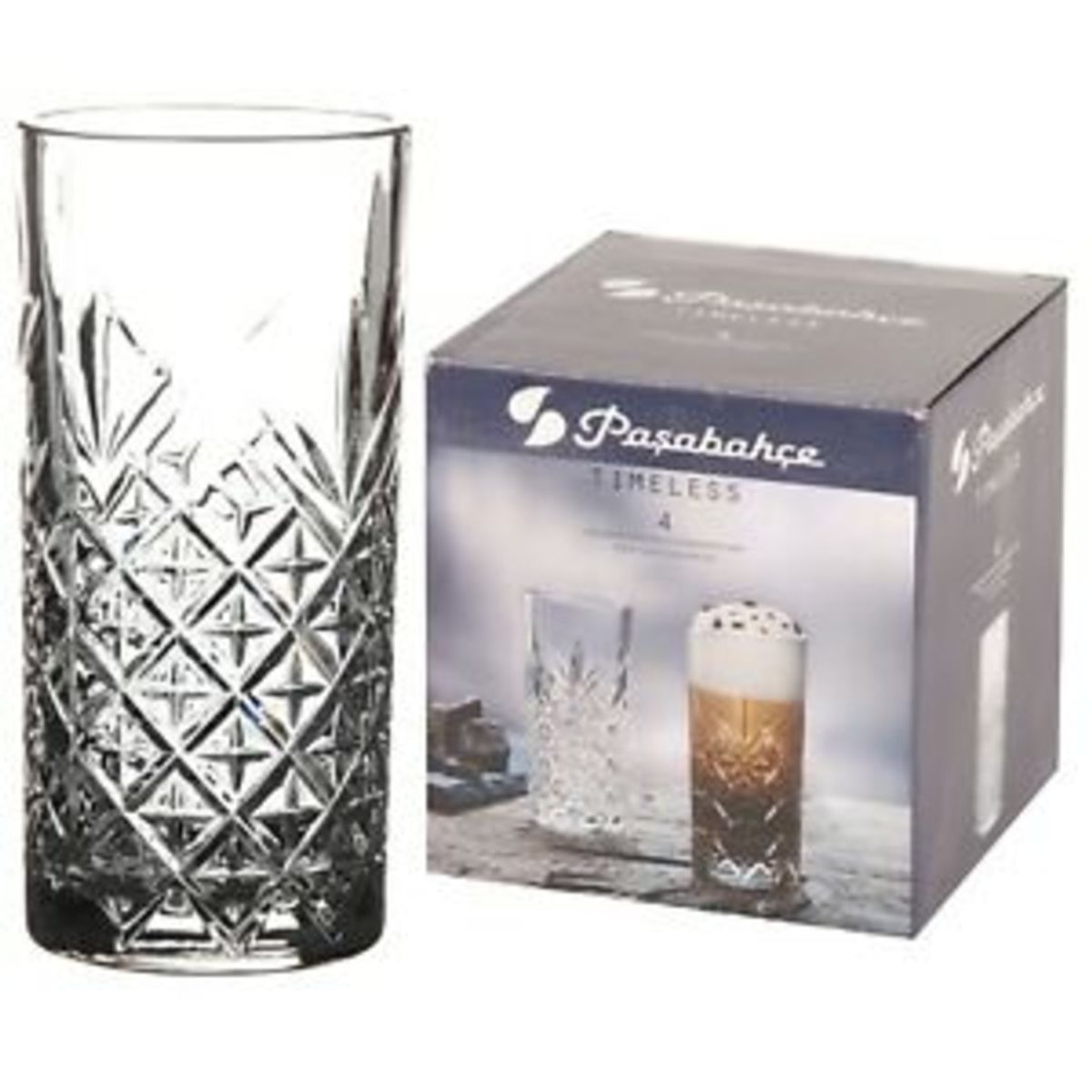 PASABAHCE - Set De 4 Vasos Vidrio Alto Timeless 300Cc PASABAHCE