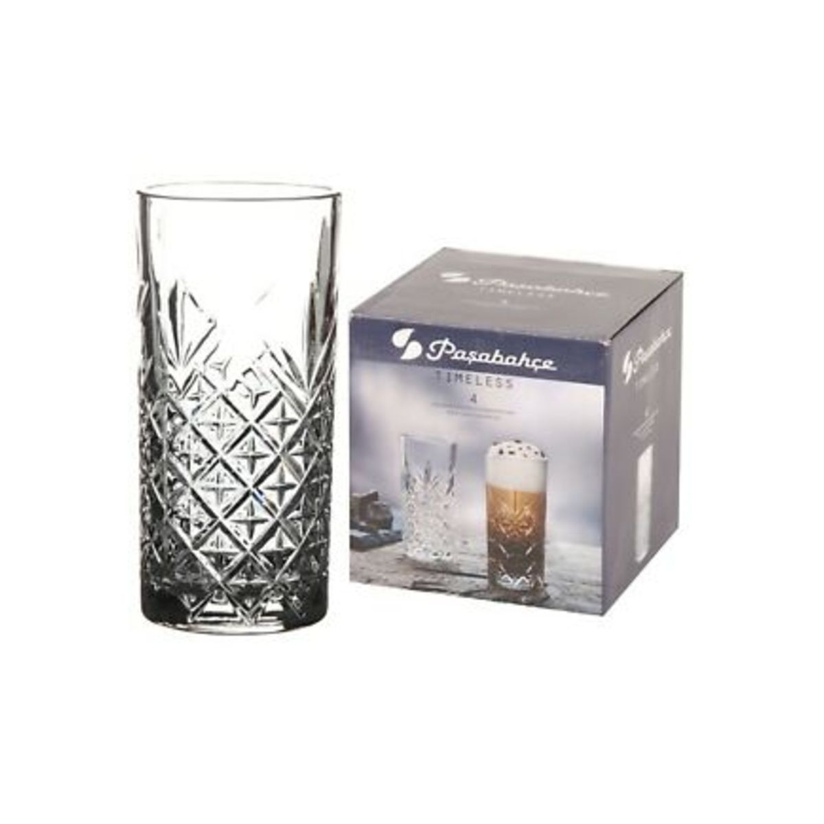 PASABAHCE - Set De 4 Vasos Vidrio Alto Timeless 300Cc PASABAHCE