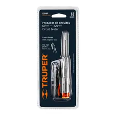 TRUPER - Probador De Corriente Directa 12v Con Clip Bolsillo
