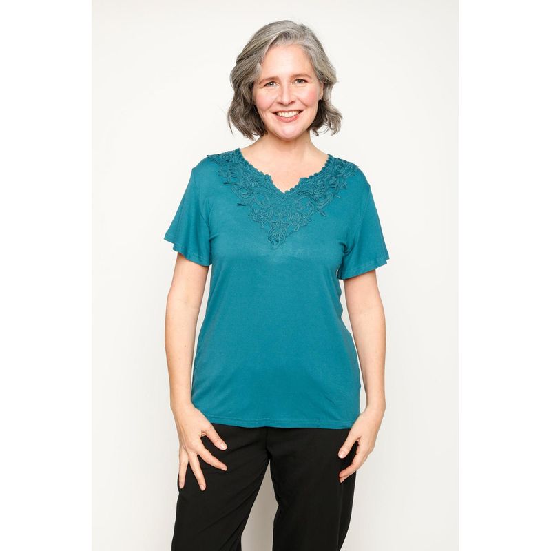 WOMAN BY ECLIPSE - Polera Liliana Turquesa Woman by Eclipse WOMAN BY ECLIPSE.