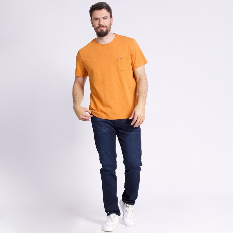 MCGREGOR - Polera Manga Corta Bolsillo Regular Fit Texturada Naranja MCGREGOR