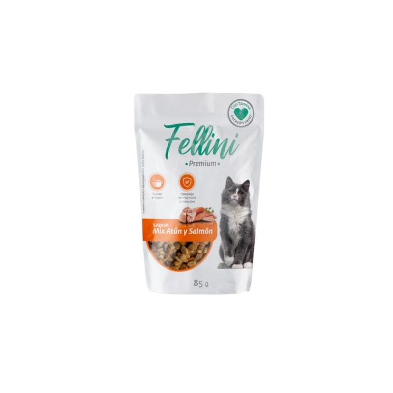 GENERICO - ALIMENTO HUMEDO PARA GATOS MIX DE ATUN Y SALMON 85 GRAMOS