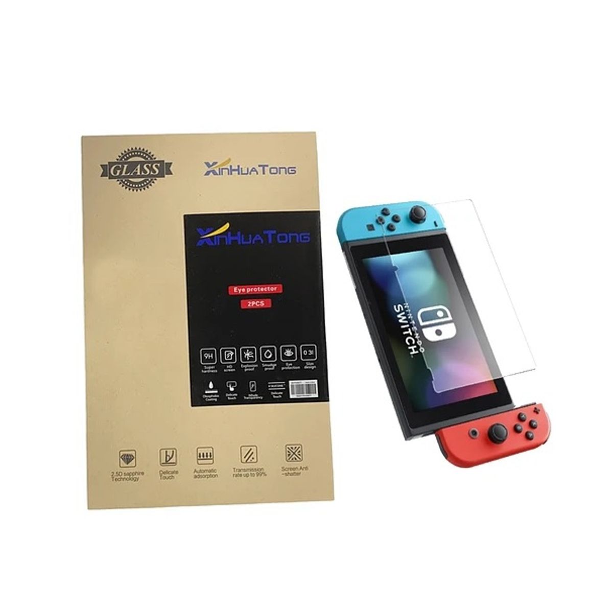 GENERICO - LAMINA DE VIDRIO NINTENDO SWITCH NORMAL PACK 2