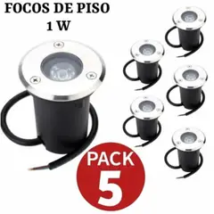 WANT - Focos Led Piso 1 W Exterior Embutido Luz Cálida Pack 5