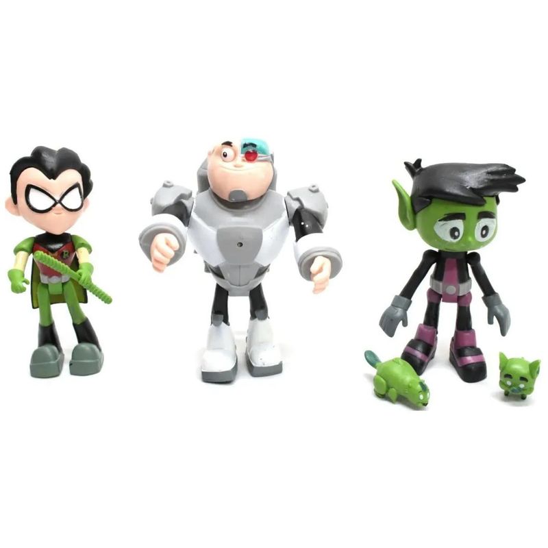 NICKELODEON - Juguete Figuras Jovenes Titanes 3 Piezas 13Cm Accesorios