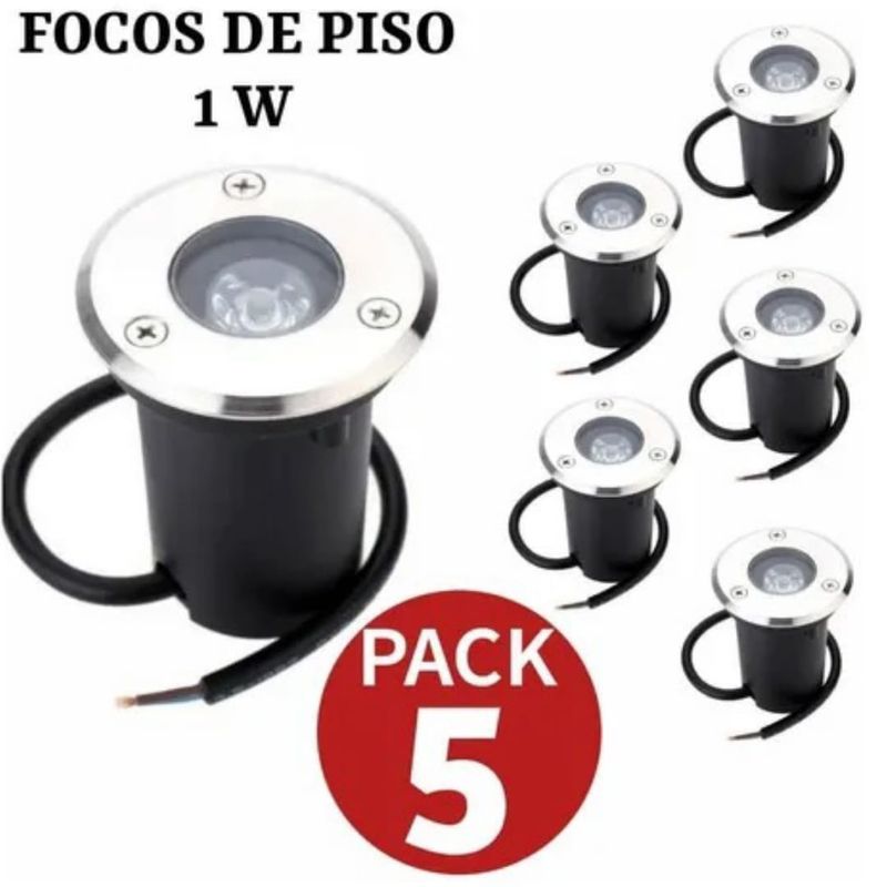 WANT - Focos Led Piso 1 W Exterior Embutido Luz fría Pack 5