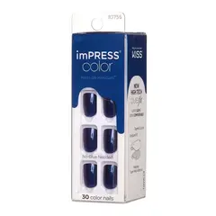 KISS BY IMSIBEAUTY - UÑAS IMPRESS COLOR - NEVER TOO NAVY