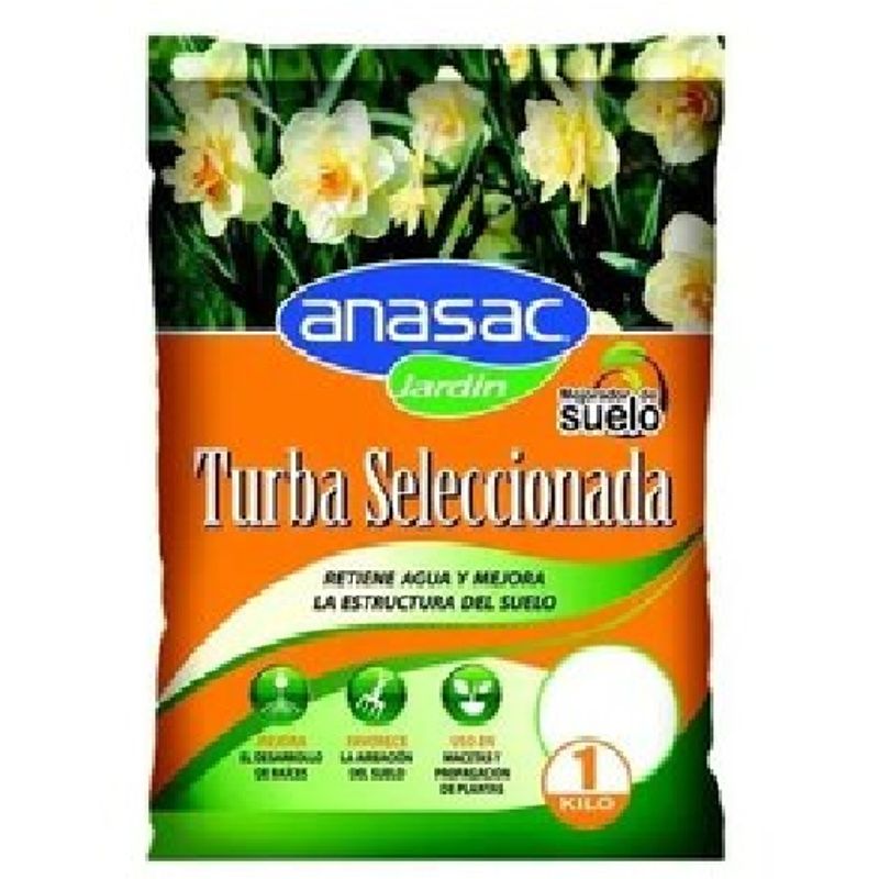 ANASAC - Mejorador De Suelo Turba Seleccionada Eco 1kg Anasac