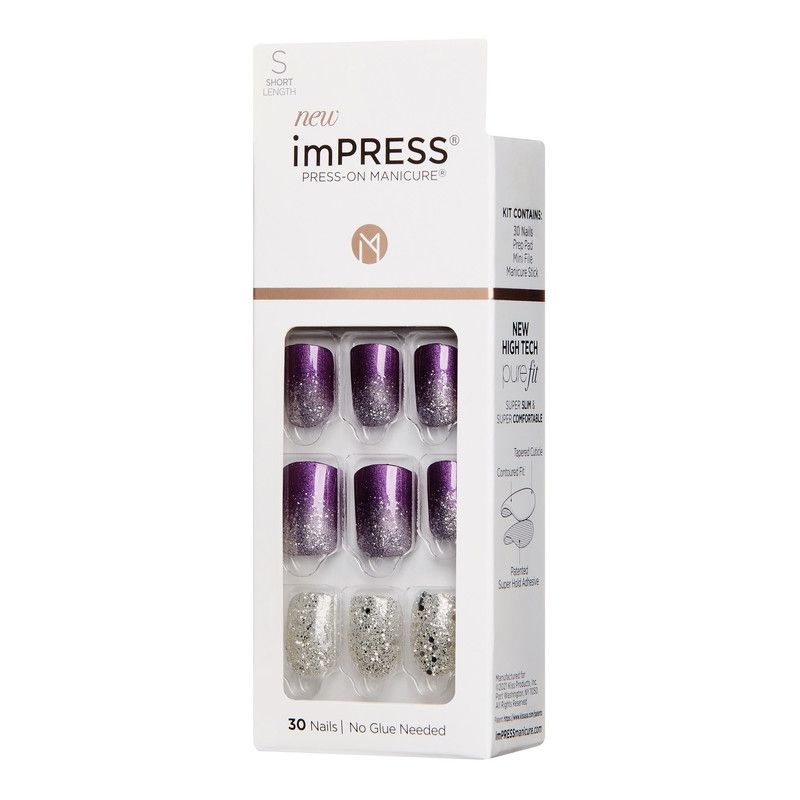 KISS BY IMSIBEAUTY - UÑAS IMPRESS - PURPLE FROST - UÑAS POSTIZAS