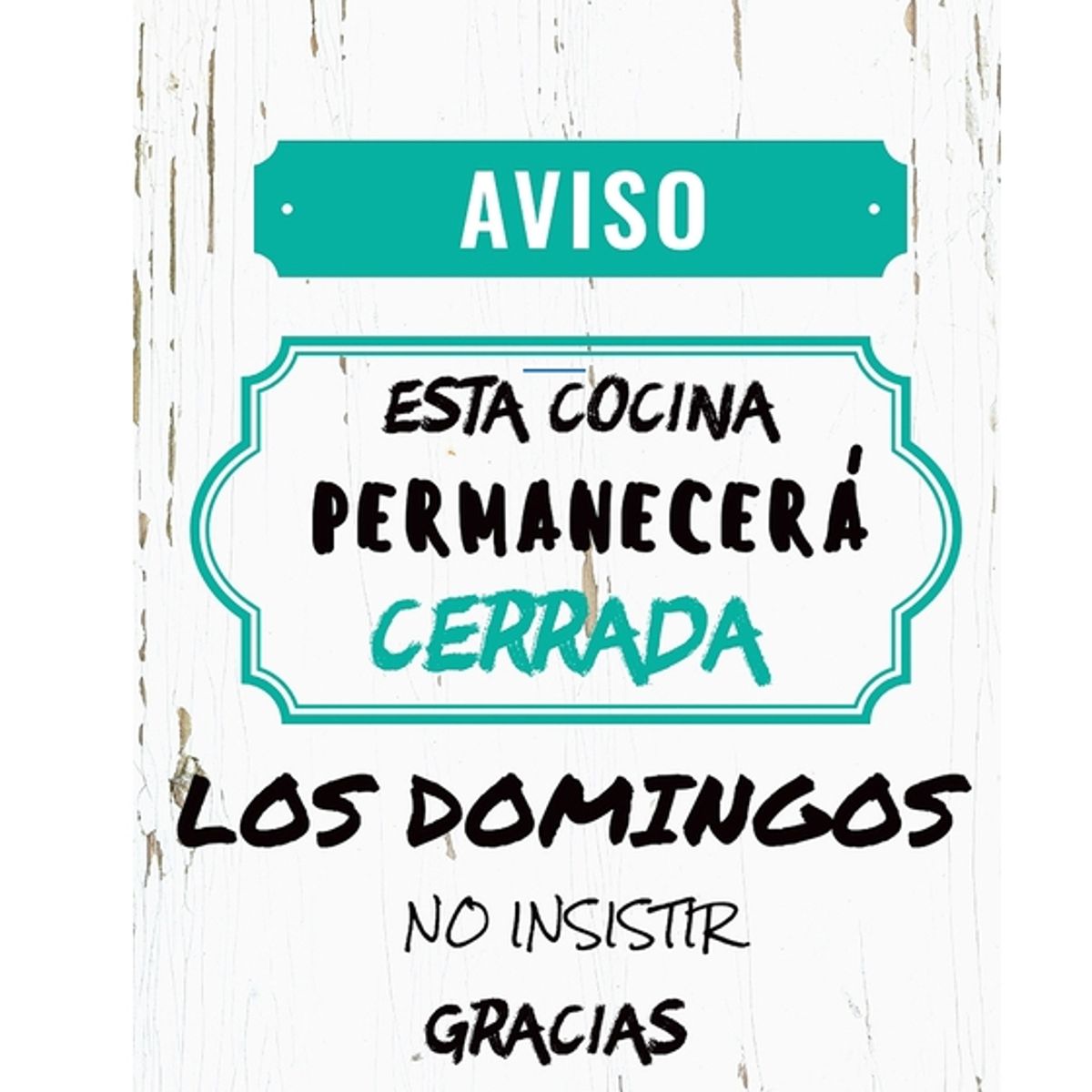 MERCADO ONLINE - Cuadro de Madera Cocina Cerrada